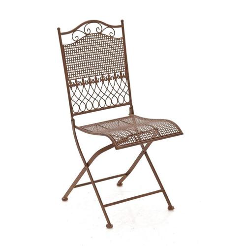 Chaise De Jardin En Fer Forgé Marron Vieilli Mdj10022