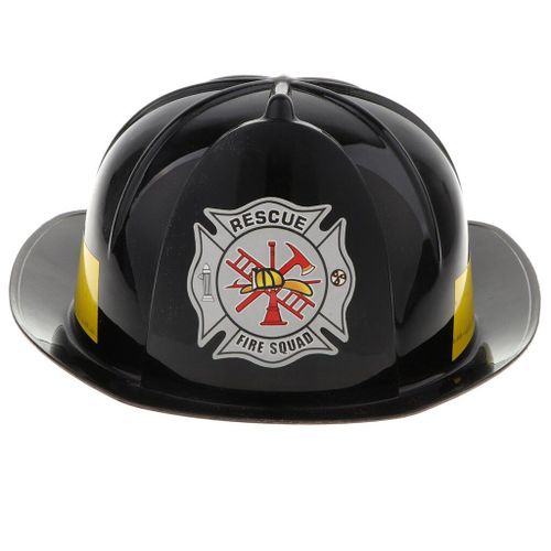 Chapeau De Pompier En Plastique Pour Enfants, Déguisement Fantaisie, Casquette De Jeu De Rôle, Casque De Sécurité Pour Enfants, Fournitures De Cosplay D'Halloween, Jouets De Fête, Noir