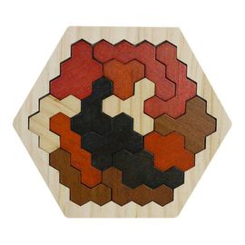 Puzzle Hexagonal En Bois Pour Enfants Et Adultes, Tangram En Forme De Nid D'Abeille, Jouets De Géométrie, Jeu De Logique Iq