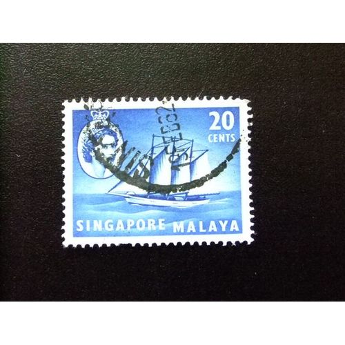 51 Malaisie Singapour Singapour 1955 / Goélette Des Cocos / Yvert 36 Fu