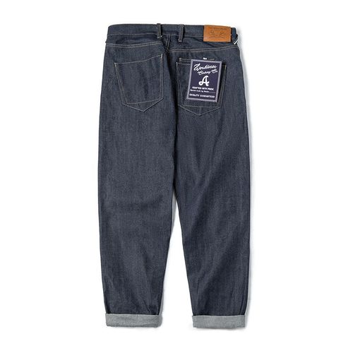 Maden-Pantalon En Denim Vintage Pour Homme,Jean À Tube Droit,Pantalon Long,Oreille Rouge,Vache,Élevage De Bétail,Automne,Hiver