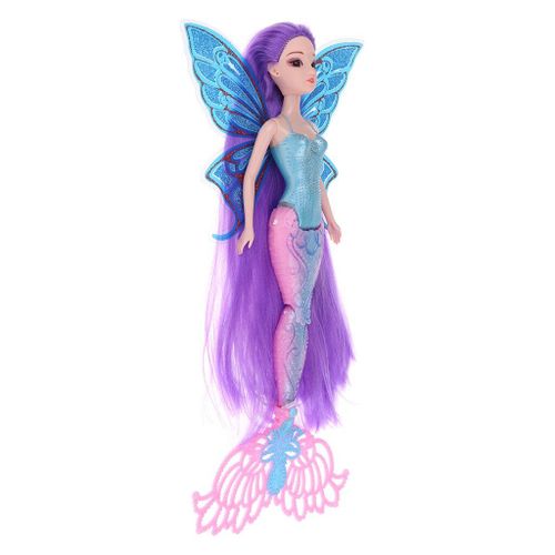 Figurines De Princesse Sirène Pour Fille, Jouet En Plastique, 30cm, Classique, Avec Aile De Papillon, Ornements De Maison