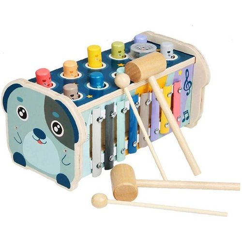 Piano Xylophone À Frapper À La Main En Bois, Jouet Animal Chien 8 Tons Différents Avec Musique, Cadeau D'Éducation Précoce Pour Enfants