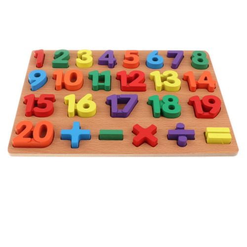 Puzzle Alphabet En Bois, Jouets D'Apprentissage Précoce Pour Les Enfants De La Maternelle Et Les Tout-Petits, Numéro 1-20