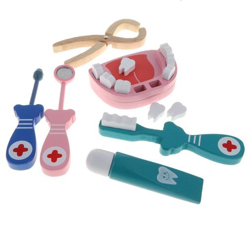 Kit Médical Amusant Pour Médecin Et Infirmière, Jeu De Rôle En Bois, Jeu De Rôle Pour Dentiste, Gadgets Éducatifs En Bois, Ensemble D'Accessoires