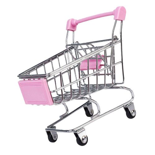 Mini Chariot De Shopping Pour Enfants, Jeu De Simulation, Divertissement, Chariot Amusant, Décor De Maison, Chambre Et Bureau, Jouet, Cadeau Rose