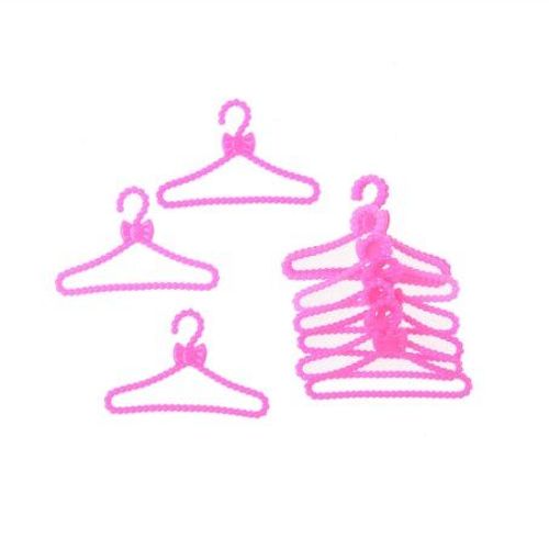 Cintres À N¿Ud Papillon En Plastique Rose, Accessoires Pour Mini Poupée, Vêtements, Robe, Maison De Jeu, Jouet Pour Bébé, 1/6, 20 Pièces/Lot