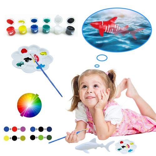 Kit De Peinture D'Animaux Marins Pour Enfants, 40 Pièces, Fournitures D'Art, Peinture De Vos Propres Animaux, Jouets Artisanaux, Bricolage