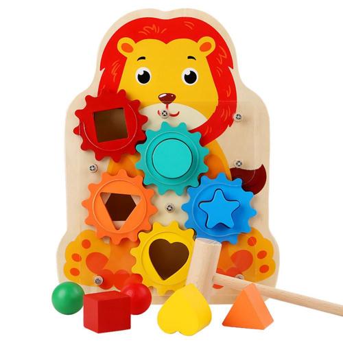 Jouet de tri de formes en bois, puzzle à motifs d'animaux, jeu d'engrenage, jouets  éducatifs Montessori pour l'exercice de la motricité des tout-petits