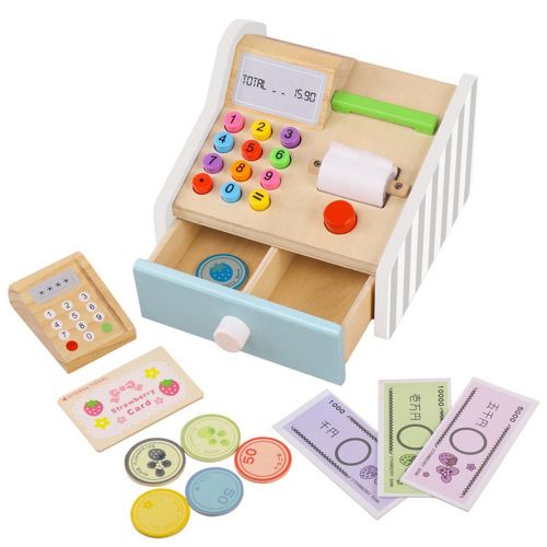 Caisse Enregistreuse De Supermarché En Bois Pour Enfants, Maison De Jeux, Jouets Éducatifs