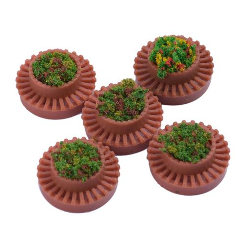 Plante Verte Ronde Bonsaï À L'échelle 1:50, Micro Paysage, Aménagement De Jardin, Parc Miniature, Accessoires De Modélisme, 5 Pièces-Générique-Générique