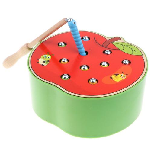 Planche De Pommes En Bois, Aimant, Jeu De Capture D'Insectes, Kit De Jouets Éducatifs Pour Tout-Petits, Cadeau Précoce