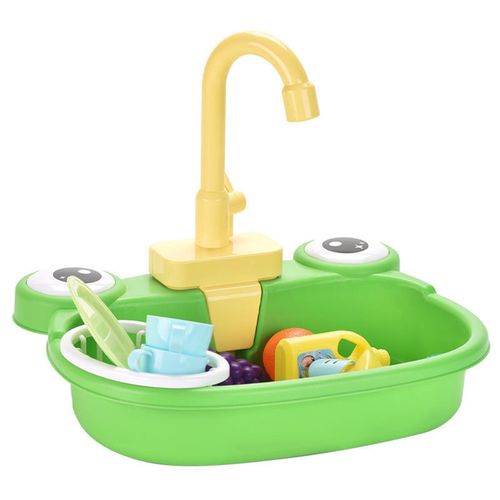 Jouets De Cuisine De Simulation Automatique Pour Enfants, Jeu De Rôle De Grenouille De Dessin Animé, Jouets Interactifs, Ensemble De Bassin De Lavage De La Vaisselle