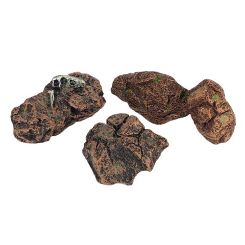 Lot De 4 Mini Modèles De Pierres, Ensemble De Dinosaures, Animaux Sauvages, Aménagement De Table De Sable, Bricolage