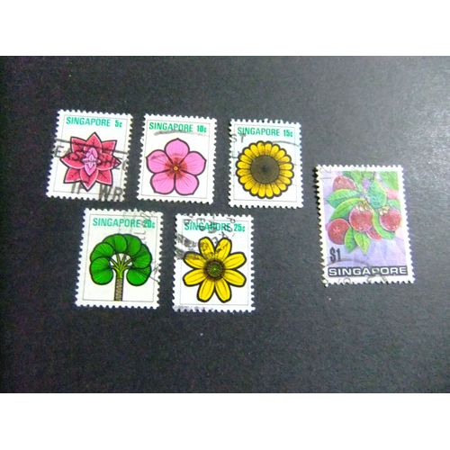 51 Singapour Singapour 1973 / Fleurs Et Fruits / Yvert 189 À 193 +197 Fu