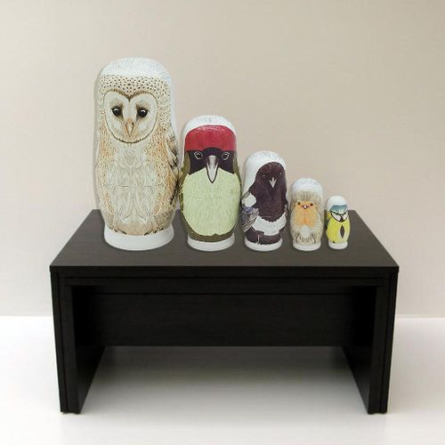 Hibou Russe En Bois, 5 Pièces, Poupées De Nidification, Peinture À La Main, Jouets Russes, Cadeau Pour Enfants Et Adultes
