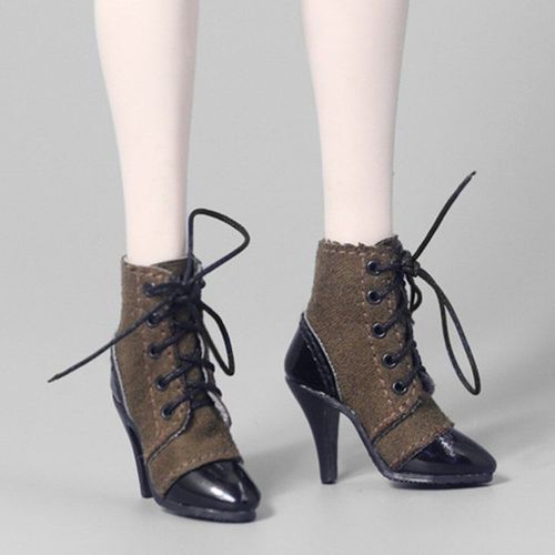 Bottines Noires À Talons Hauts Pour Figurines D'Action De 12 Pouces, Avec Lacets, Accessoires, Collection 1/6