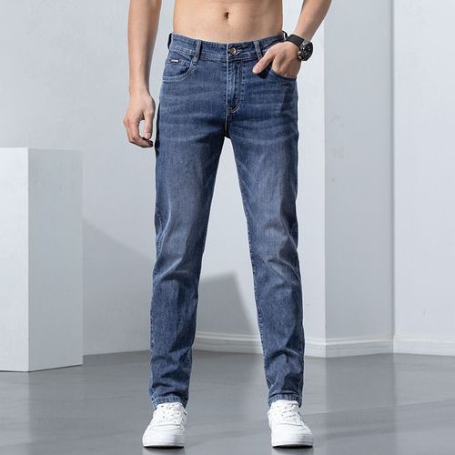 Jeans Skinny En Coton Pour Hommes,Pantalons Décontractés Gris Classiques,Streetwear Coréen,Mode Denim,Vêtements Pour Hommes,Commande,Fjslim,2023