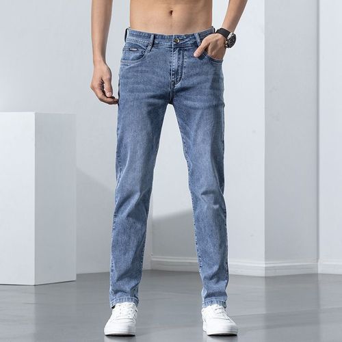 Jeans Skinny En Coton Pour Hommes,Pantalons Décontractés Gris Classiques,Streetwear Coréen,Mode Denim,Vêtements Pour Hommes,Commande,Fjslim,2023