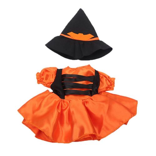 Costume De Poupée Américaine 18 Pouces, Jupe D'Halloween Citrouille Sorcière, Avec Chapeau