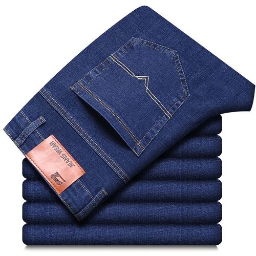 Stely-Jeans Intelligents Pour Hommes,Mode D'affaires,Droits,Réguliers,Bleu,Commandés,Denim,Fjclassic,Grande Taille 28-40,2023