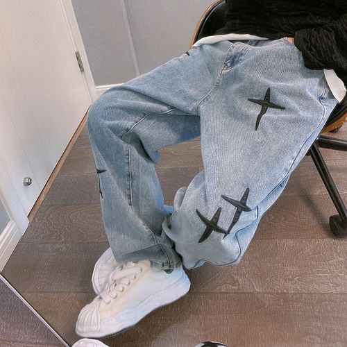 Jean Cargo À Jambes Larges Pour Homme,Streetwear Baggy,Mode Coréenne,Vêtements De Marque,Noir,Printemps Automne 2024