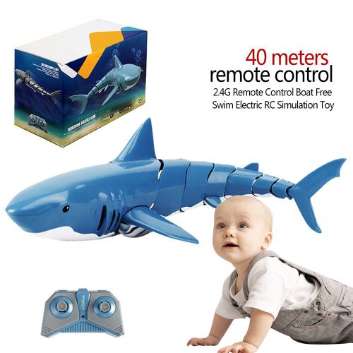 Jouets De Simulation De Requin Rc 2.4g 4ch Étanche Télécommande Électrique Bateau Requin Piscine Salle De Bains Jouets Pour Enfants Cadeau
