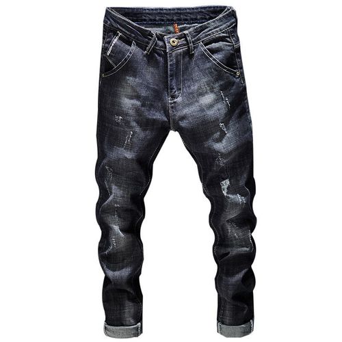 Kstun-Jean Déchiré Bleu Foncé Pour Homme,Pantalon En Denim,Style Rétro Décontracté,Fjhiphop