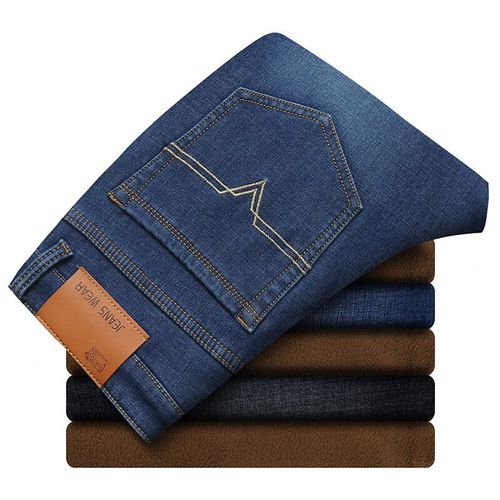 Jeans Slim Classiques Rétro Pour Hommes,Pantalons D'affaires Chauds,Pantalons En Denim Décontractés,Mode De Marque,Sourire,Automne,Hiver,2023