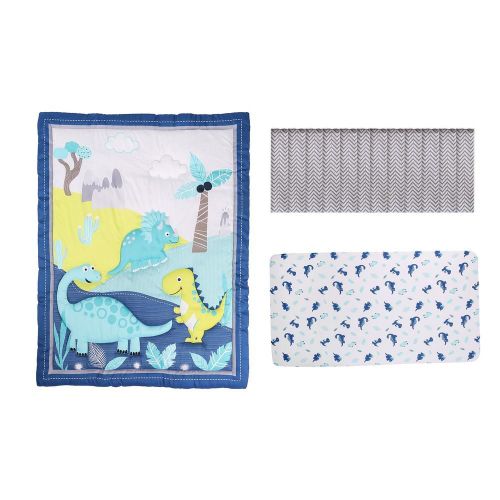 Parure De Lit Trois Pièces Pour Bébé, Motifs Dinosaures Et Éléphants, Ensemble De Literie Pour Berceau