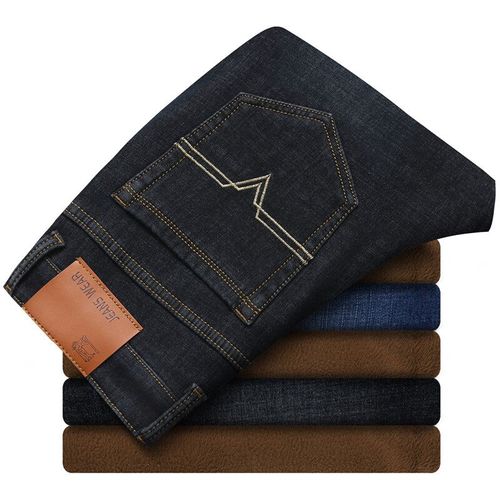 Jeans Slim Classiques Rétro Pour Hommes,Pantalons D'affaires Chauds,Pantalons En Denim Décontractés,Mode De Marque,Sourire,Automne,Hiver,2023