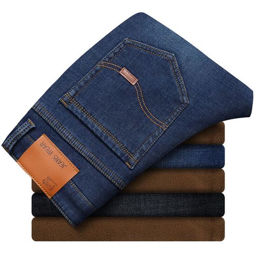 Jeans Slim Classiques Rétro Pour Hommes,Pantalons D'affaires Chauds,Pantalons En Denim Décontractés,Mode De Marque,Sourire,Automne,Hiver,2023