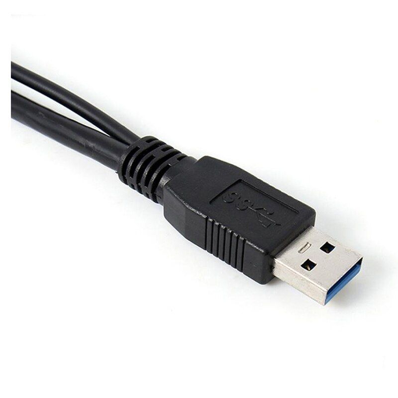 C�ble Micro USB B 3.0 Y Double A pour disque dur, noir - 3