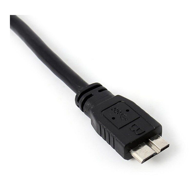 C�ble Micro USB B 3.0 Y Double A pour disque dur, noir - 4