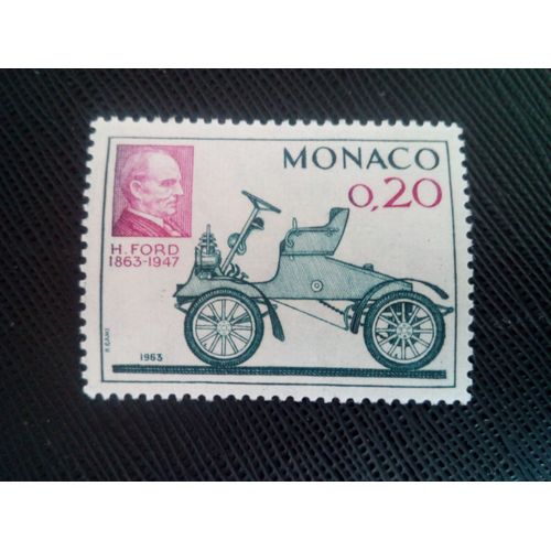 Timbre Monaco Yt 632 Centenaire De La Naissance D'henri Ford 1963 ( 160206 )
