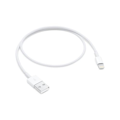 Apple Lightning / USB 0.5m USB A Mâle Mâle Blanc câble USB; Apple Lightning / USB, 0,5 m, USB A, 2.0, Mâle/Mâle, 480 Mbit/s, Blanc