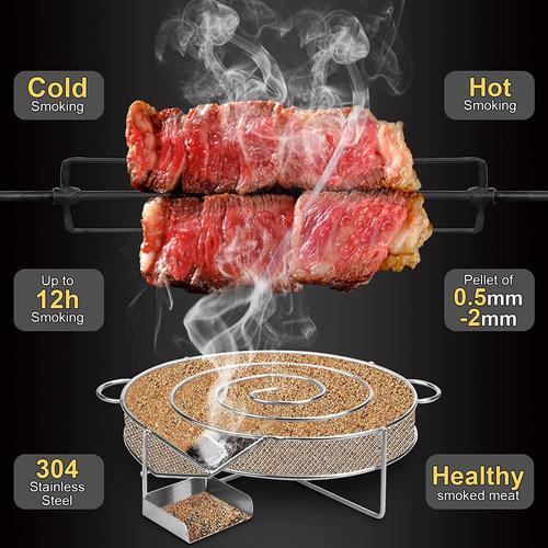 Générateur de fumée froide en acier inoxydable, taille L, fumoir pour  barbecue, fumoir alimentaire et à viande, accessoires haut de gamme pour