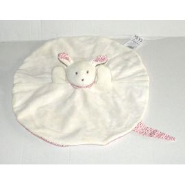 Doudou Lapin Chien Marionnette Dpam - Peluche Animal Beige Rond A Pois Rouge Du Pareil Au Même