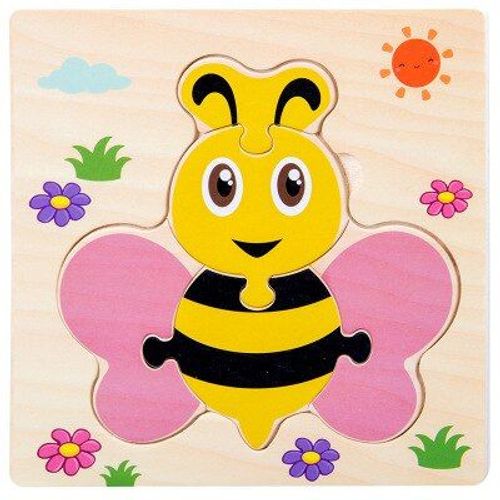 Ensemble De Puzzle 3d Éducatif En Bois, Jouets Pédagogique, De Formes Tangram, Outil D'Apprentissage De L'Intelligence Animale, Avec Motif De Dessin Animé, Pour Enfant/Bébé