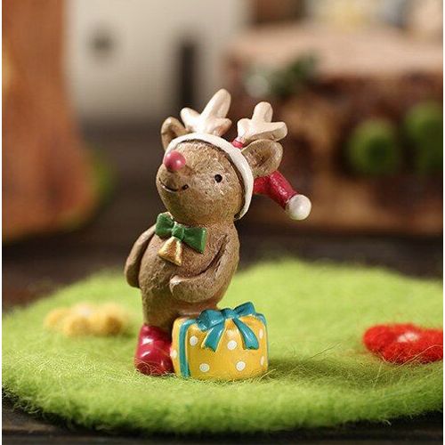 Mini Figurines De Noël En Résine, 1 Pièce, Statue De Cerf, Père Noël, Décoration De Maison, Bricolage, Ornement De Jardin, Jouets Artisanaux Pour Enfants