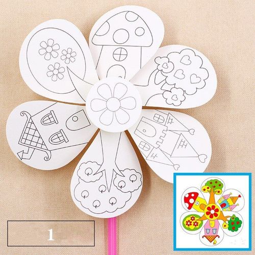 Jouets Pour Enfants, Artisanat, Peinture Graffiti Vierge, Moulin À Vent, Jouets Éducatifs, Outils D'Enseignement Montessori, 1 Pièce