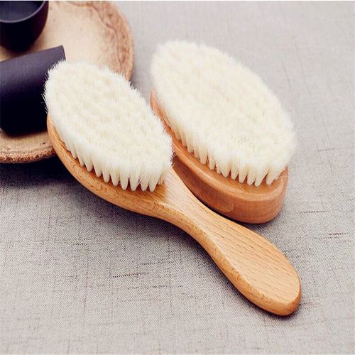 Brosse De Soin, En Bois Et Laine, Pour Bébé, Nouvel Accessoire De Coiffure Naturel, Peigne, Pour Nouveaux Nés, Massage De La Tête