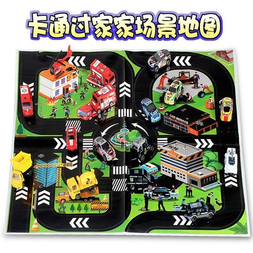 Carte De Stationnement De Voiture 60x60cm, Jouets Pour Bébés, Tapis De Voiture Pour Enfants, Scène De Ville