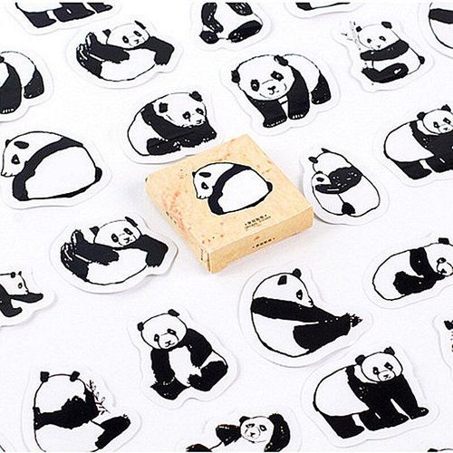 Autocollants De Voyage Panda Géant 45 Pièces/Paquet, Étiquette De Voyage Bricolage Voiture Moto Bagages Ordinateur Portable Vélo Scooter Jouets