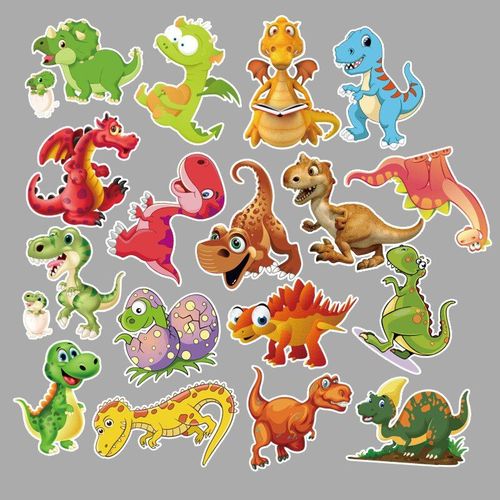 Autocollants De Dinosaure De Dessin Animé, Étiquette Étanche, Skateboard Moto Guitare, Bagage Ordinateur Portable Vélo, Jouets De Bricolage Pour Enfants, 50 Pièces