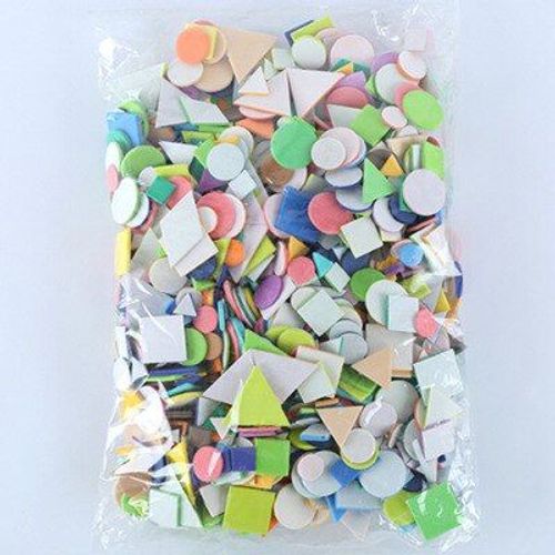 Autocollants En Papier Mousse, 500 Pièces, Jouets Pour Enfants, Patch Éponge Géométrique, Autocollant Multicolore, Artisanat De La Maternelle