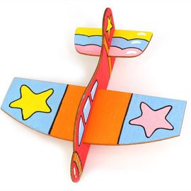 Puzzle En Bois Vierge 1 Pièce, Jouet De Bricolage, Modèle D'Avion, Jeu Amusant, Peinture, Graffiti, Matériel D'Artisanat D'Art Pour Enfants