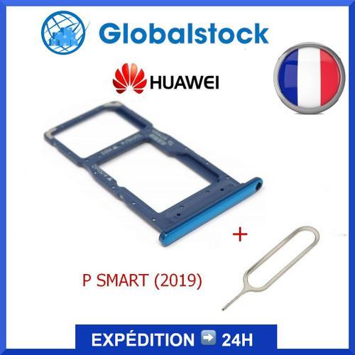 Tiroir Sim + Sd Carte Mémoire Pour Huawei P Smart 2019 / Honor 10 Lite - Bleu/Blue