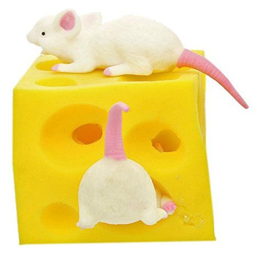 Jouet Paresseux Avec Souris Et Fromage, Cache Et Recherche, Anti-Stress, Figurines Écrasables, Bloc Anti-Stress