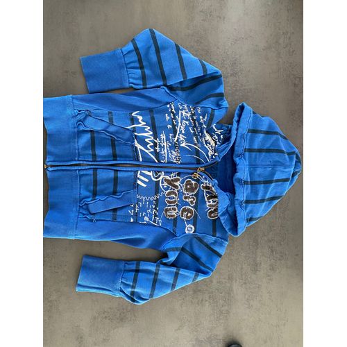 Veste Bleue Zippée À Capuche Desigual 3/4 Ans